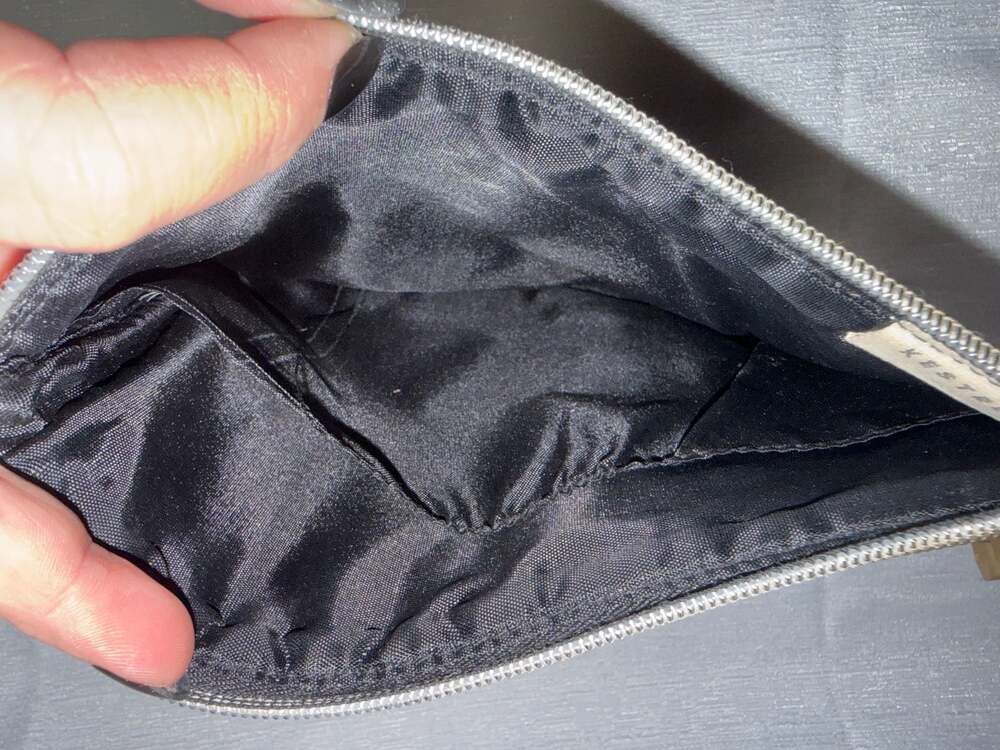 Kestin Black Quilted Patent Leather Zip Pouch - Picture 2 of 2